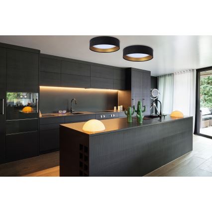 Dimmbare LED-Deckenleuchte SMART GALAXY LED/24W/230V d 45 cm 2700-6500K Wi-Fi Tuya schwarz/golden + Fernbedienung