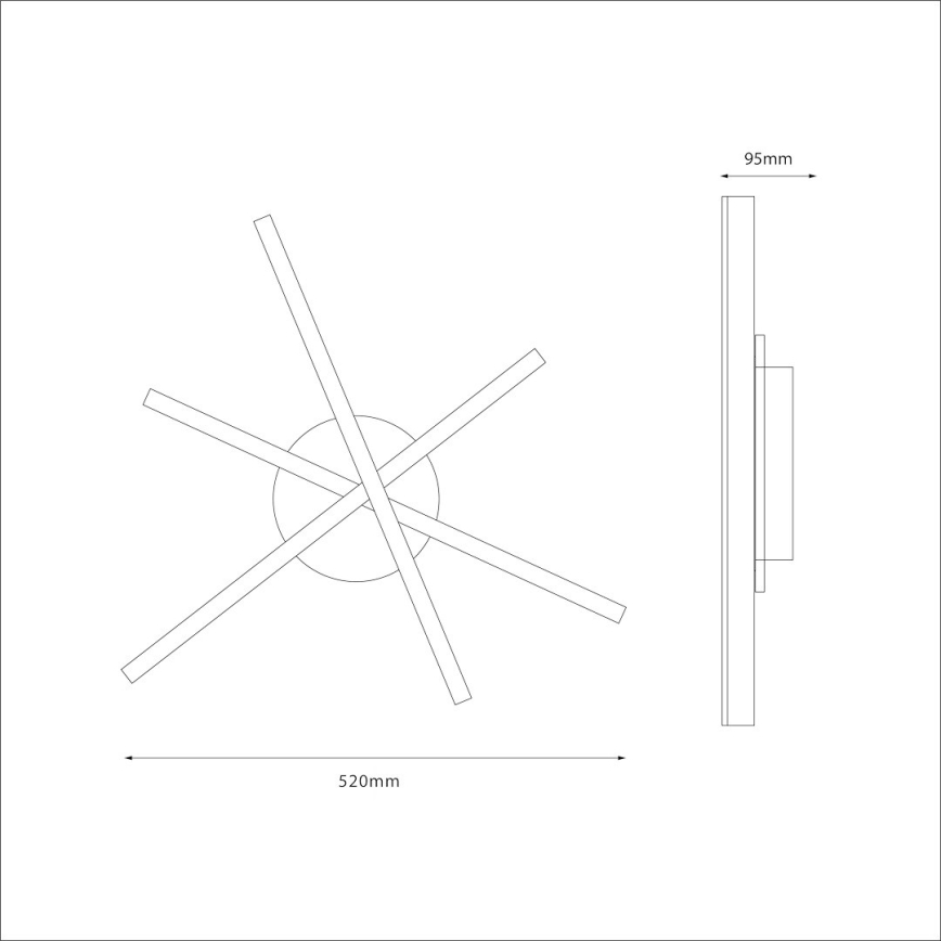 LED-Deckenleuchte STICK LED/12W/230V schwarz