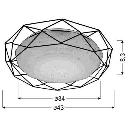 LED-Deckenleuchte SVEN LED/24W/230V d 43 cm glänzendes Chrom