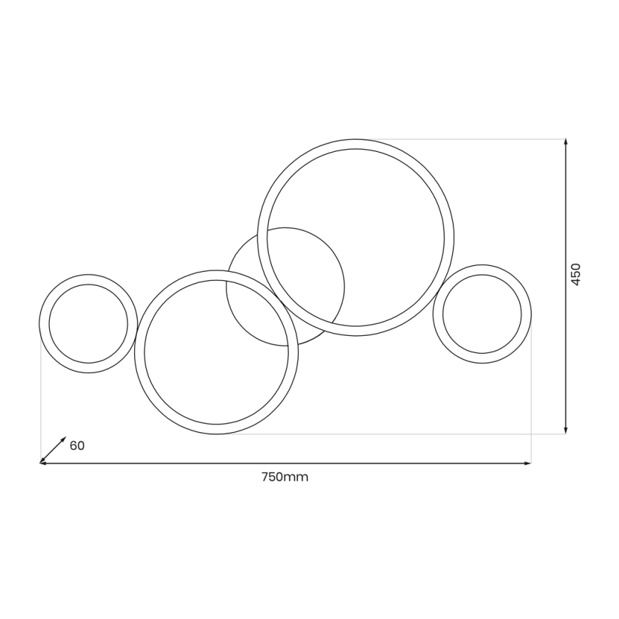 LED-Deckenleuchte UNIVERSE LED/30W/230V schwarz