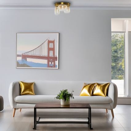 LED-Deckenleuchte VASO LED/12W/230V d 42 cm golden/rauchig