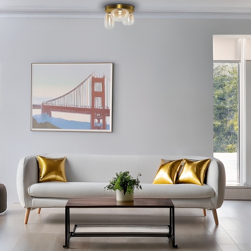 LED-Deckenleuchte VASO LED/12W/230V d 42 cm golden/rauchig