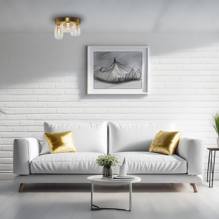 LED-Deckenleuchte VASO LED/12W/230V d 42 cm golden/rauchig