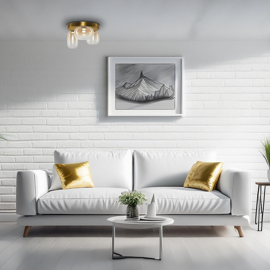 LED-Deckenleuchte VASO LED/12W/230V d 42 cm golden/rauchig