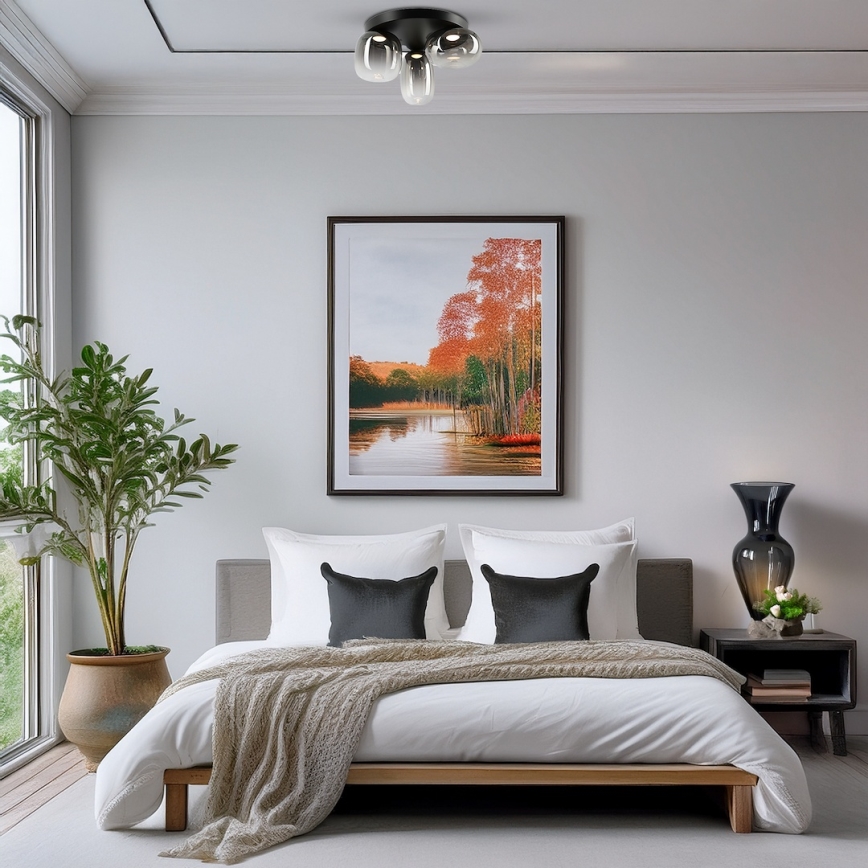 LED-Deckenleuchte VASO LED/12W/230V d 42 cm schwarz/rauchig