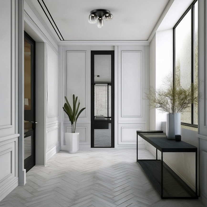 LED-Deckenleuchte VASO LED/12W/230V d 42 cm schwarz/rauchig