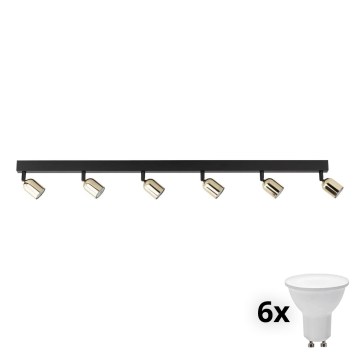 LED-Deckenspot TOP 6xGU10/10W/230V schwarz/gold