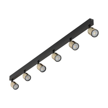 LED-Deckenspot TOP 6xGU10/10W/230V schwarz/gold