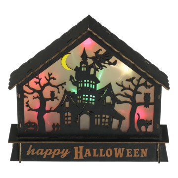 LED-Dekoration HALLOWEEN LED/2xAA/mehrfarbig gruseliges Haus