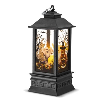LED-Dekoration HALLOWEEN LED/3xAAA/warmweiβ Laterne mit Kürbissen