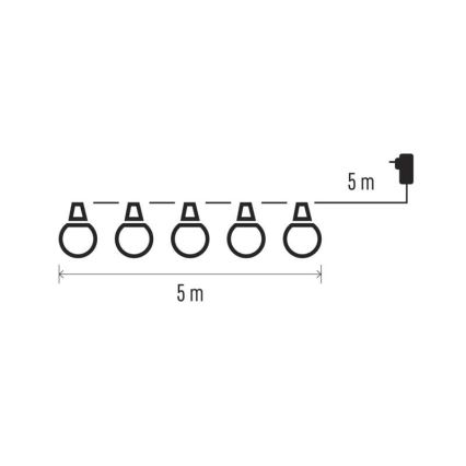 LED Dekorationskette für den Außenbereich 50xLED/10m IP44 klar