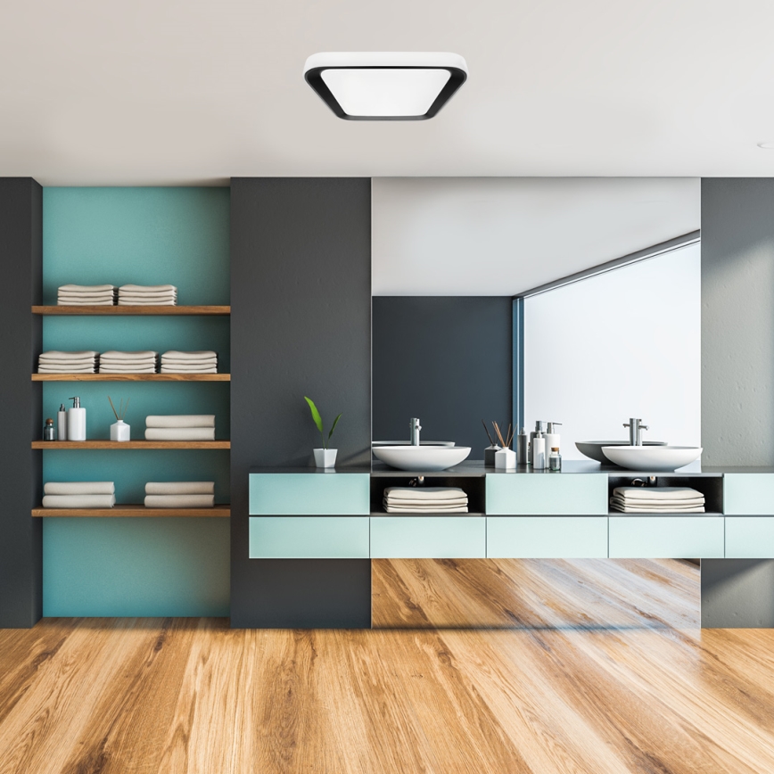 LED Dimmbares Deckenleuchte QUADRO LED/66W/230V 3000-6000K Weiß/Schwarz + Fernbedienung