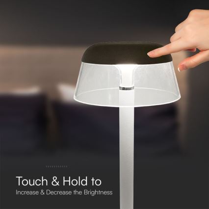 LED Dimm- und aufladbare Tischleuchte mit Touch-Funktion LED/3W/5V 3000-6000K 1800 mAh weiß