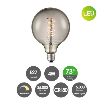 LED-Dimmable Vintage Edison Glühbirne G125 E27/4W/230V 2200K