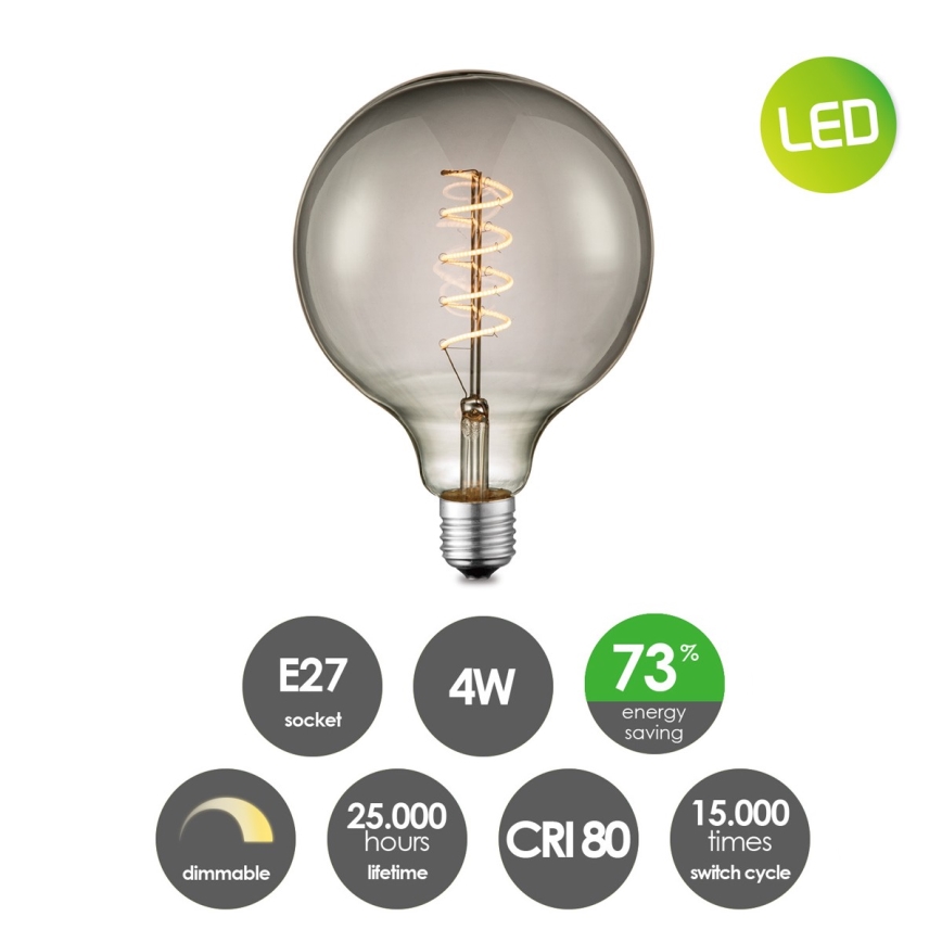 LED-Dimmable Vintage Edison Glühbirne G125 E27/4W/230V 2200K