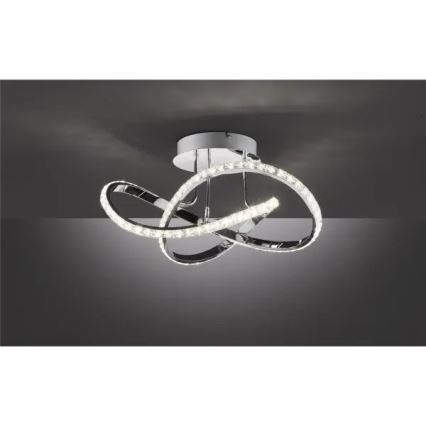 LED dimmbar aufgesetzte Deckenleuchte ABRO LED/26W/230V glänzender Chrom