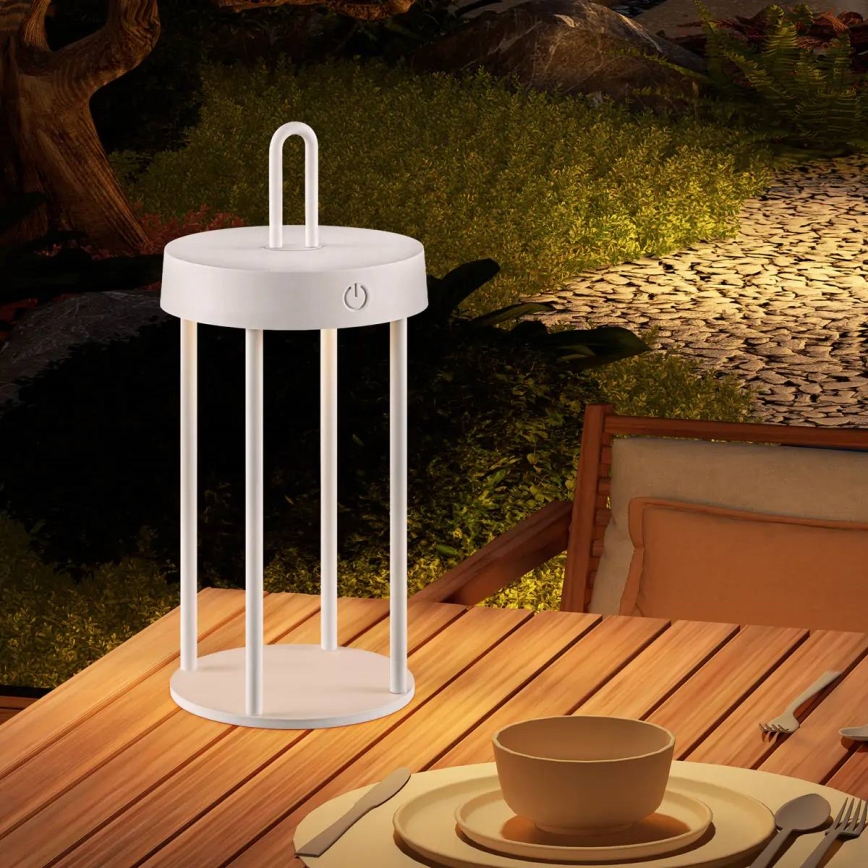 Dimmbare, wiederaufladbare LED-Tischlampe für den Außenbereich mit Touch-Bedienung GENTLE LED/1,5W/3,7V 3000 mAh IP44 weiß