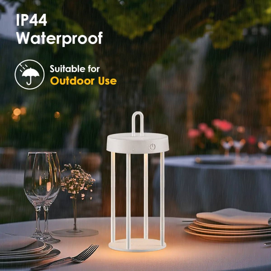 Dimmbare, wiederaufladbare LED-Tischlampe für den Außenbereich mit Touch-Bedienung GENTLE LED/1,5W/3,7V 3000 mAh IP44 weiß
