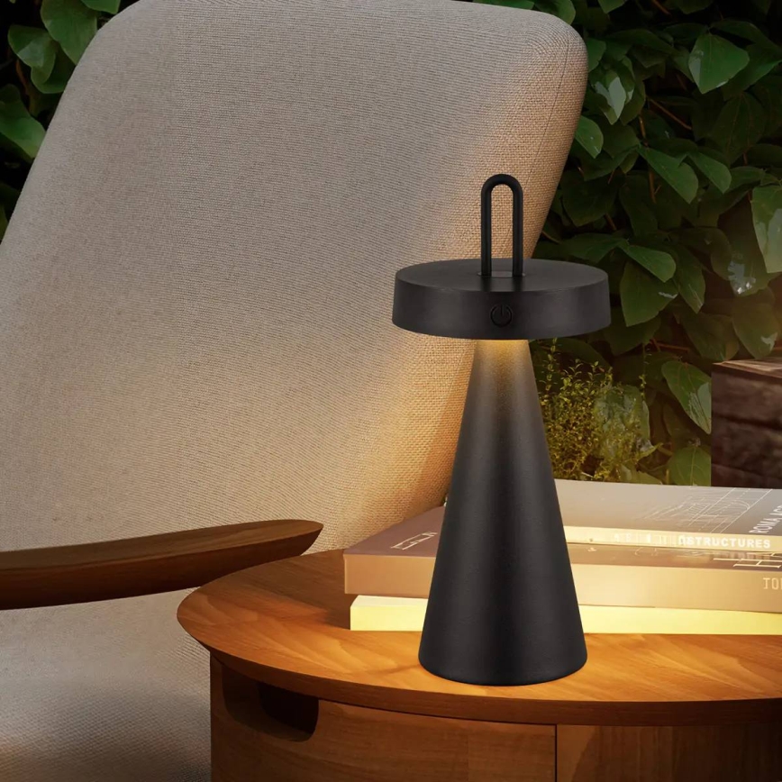 Dimmbare, wiederaufladbare Touch-Tischlampe für den Außenbereich HALO LED/1,5W/3,7V 3000 mAh IP44 schwarz