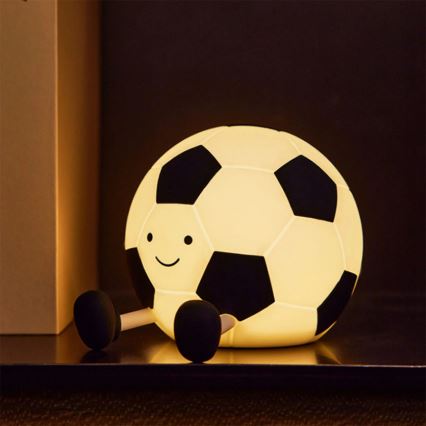 LED-Dimmbares Kinder-Touch-Licht FOOTBALL LED/2W/5V USB 1200 mAh weiß/schwarz