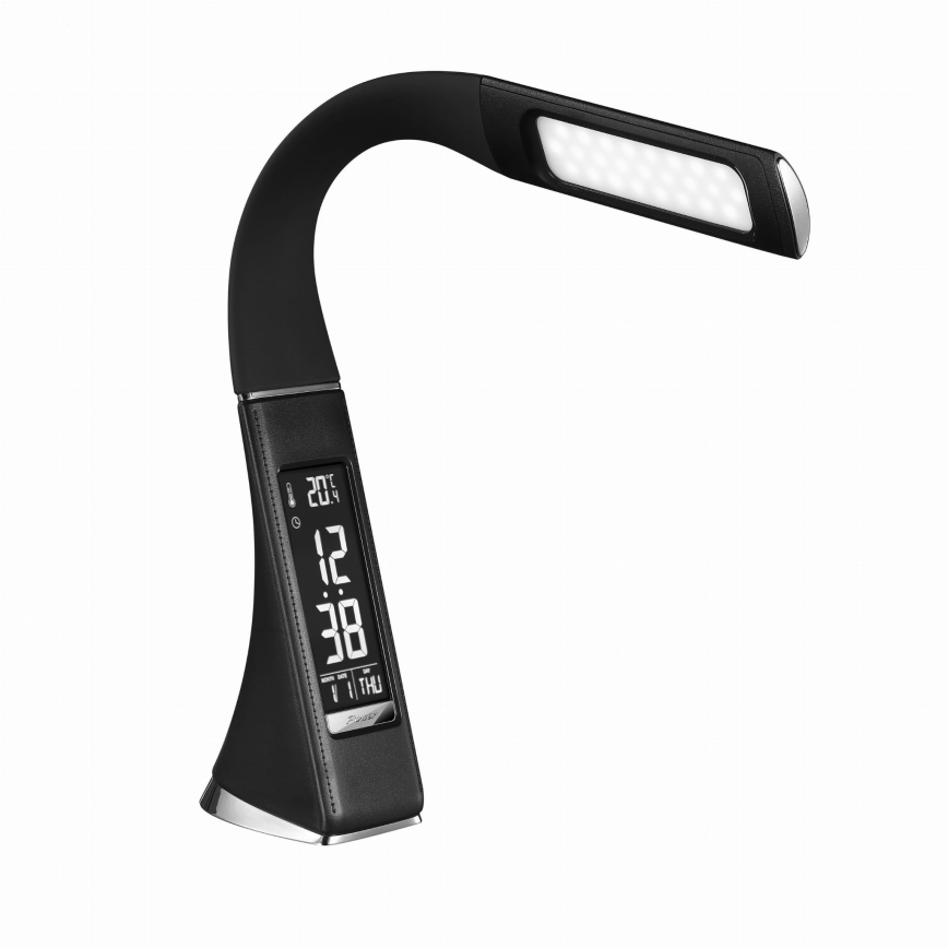 Dimmbare LED-Tischlampe mit Touch-Bedienung und Display, LED/7W/5V, schwarz