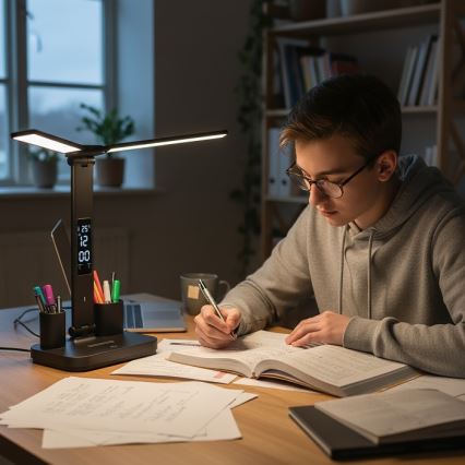 Dimmbare, wiederaufladbare LED-Tischlampe NOBLITE P LED/5W/5V 3000/4000/6000K 2200 mAh schwarz
