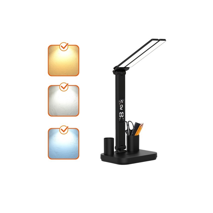 Dimmbare, wiederaufladbare LED-Tischlampe NOBLITE P LED/5W/5V 3000/4000/6000K 2200 mAh schwarz