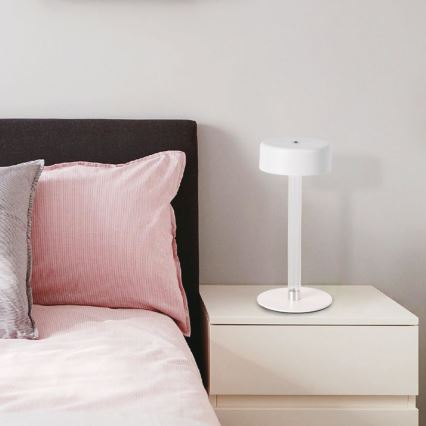 LED dimmbare, wiederaufladbare Touch-Tischlampe LED/3W/5V 3000-6000K 2400 mAh weiß