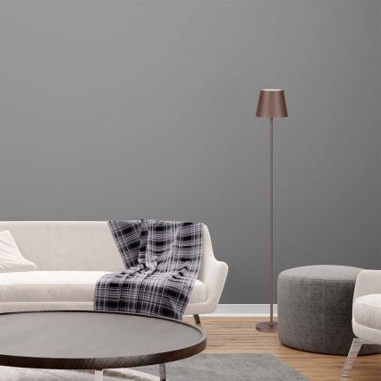 LED dimmbare wiederaufladbare Stehlampe 3in1 LED/4W/5V 4400 mAh 3000K IP54 Braun