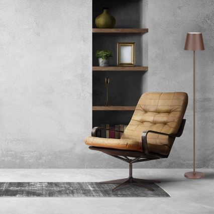 LED dimmbare wiederaufladbare Stehlampe 3in1 LED/4W/5V 4400 mAh 3000K IP54 Braun