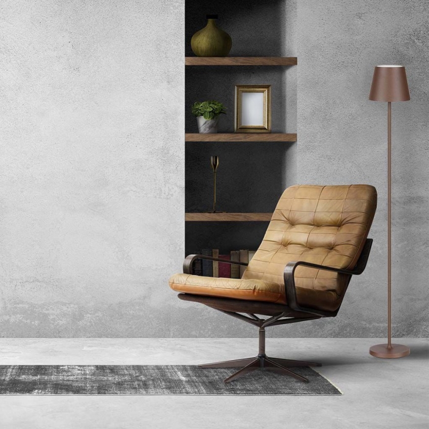 LED dimmbare wiederaufladbare Stehlampe 3in1 LED/4W/5V 4400 mAh 3000K IP54 Braun