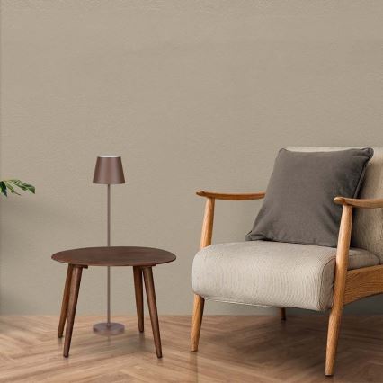 LED dimmbare wiederaufladbare Stehlampe 3in1 LED/4W/5V 4400 mAh 3000K IP54 Braun