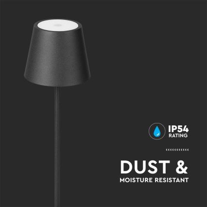 LED dimmbare wiederaufladbare Stehlampe 3in1 LED/4W/5V 4400 mAh 3000K IP54 schwarz