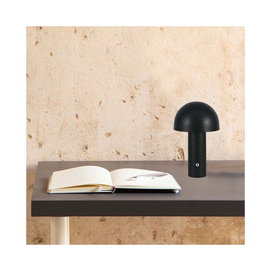 LED dimmbare wiederaufladbare Touch-Tischlampe LED/1W/5V 3000-6000K 1800 mAh schwarz