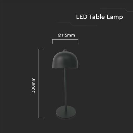 LED dimmbare wiederaufladbare Touch-Tischlampe LED/1W/5V 3000-6000K 1800 mAh schwarz