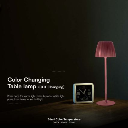 LED Dimmbares wiederaufladbares Touch-Tischlampe LED/2,7W/5V 3000/4000/6000K 1800 mAh Braun