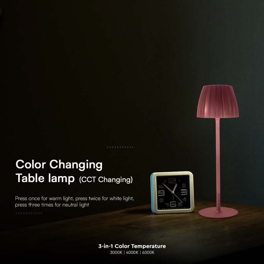 LED Dimmbares wiederaufladbares Touch-Tischlampe LED/2,7W/5V 3000/4000/6000K 1800 mAh Braun