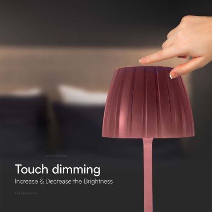 LED Dimmbares wiederaufladbares Touch-Tischlampe LED/2,7W/5V 3000/4000/6000K 1800 mAh Braun
