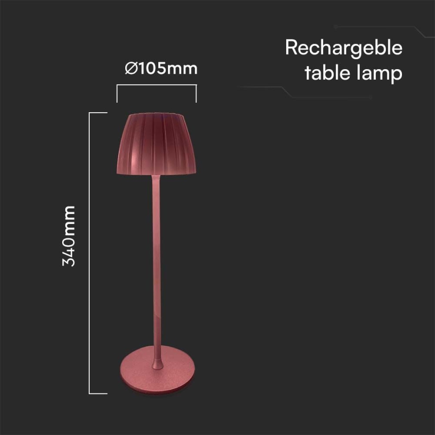 LED Dimmbares wiederaufladbares Touch-Tischlampe LED/2,7W/5V 3000/4000/6000K 1800 mAh Braun