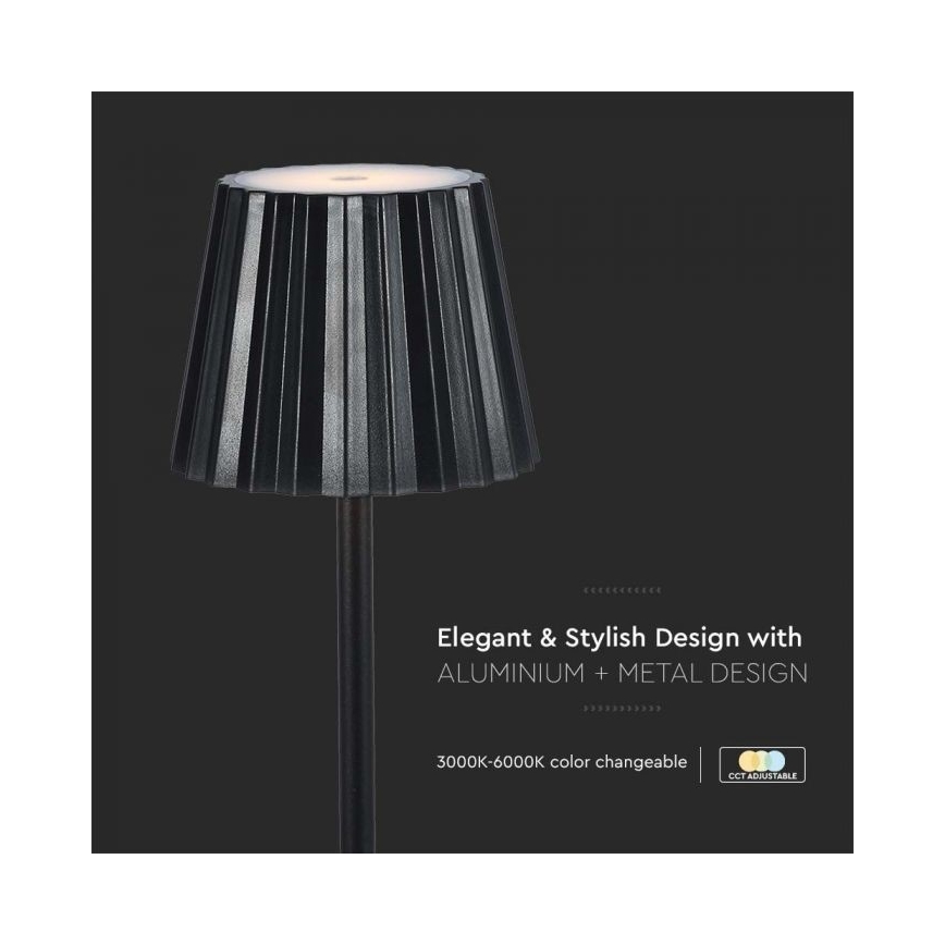 LED dimmbare wiederaufladbare Touch-Tischlampe LED/4W/5V 3000-6000K 1800 mAh schwarz