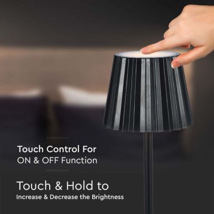 LED dimmbare wiederaufladbare Touch-Tischlampe LED/4W/5V 3000-6000K 1800 mAh schwarz