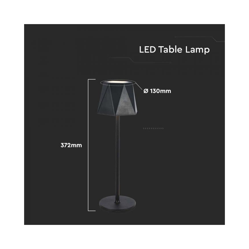 LED dimmbare wiederaufladbare Touch-Tischlampe LED/4W/5V 3000-6000K 1800 mAh schwarz