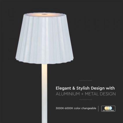 LED dimmbare wiederaufladbare Touch-Tischlampe LED/4W/5V 3000-6000K 1800 mAh weiß