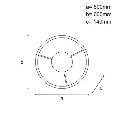 LED-dimmbare aufgesetzte Deckenleuchte, 55 W, 230 V, 3000-6500 K + Fernbedienung