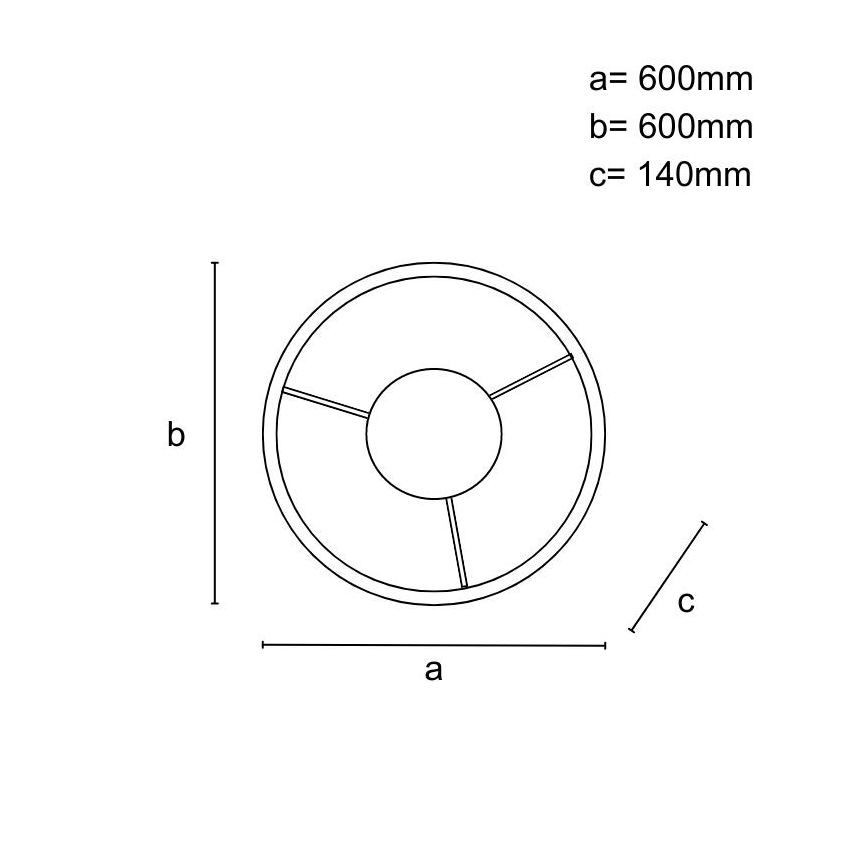 LED-dimmbare aufgesetzte Deckenleuchte, 55 W, 230 V, 3000-6500 K + Fernbedienung