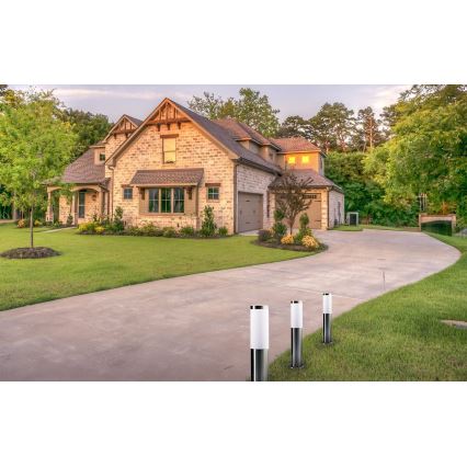 LED-dimmbare Außenleuchte LIVIA 1xE27/6W/230V 2700-6500K Wi-Fi 45 cm IP44 silber