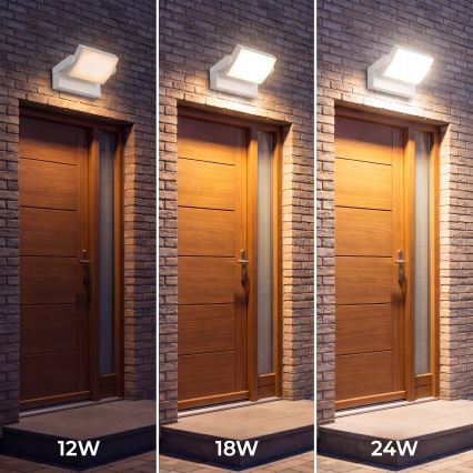 Dimmbare LED-Außenwandleuchte LED/12/18/24W/230V 3000/4000/6500K IP54 weiß