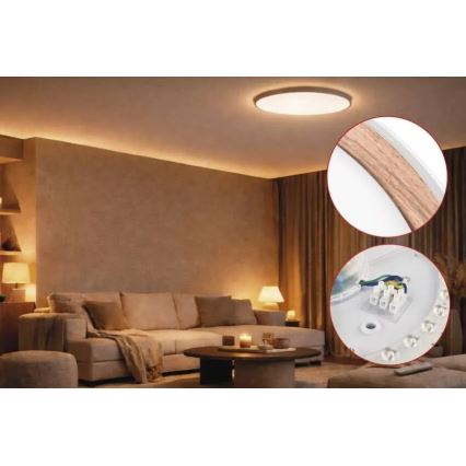 Dimmbare LED-Deckenleuchte ILVI LED/30W/230V 2700-6500K Ø 40 cm weiß/beige + Fernbedienung