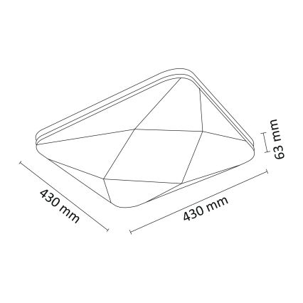 LED Dimmbare Deckenleuchte KASTOR mit Fernbedienung LED/72W/230V