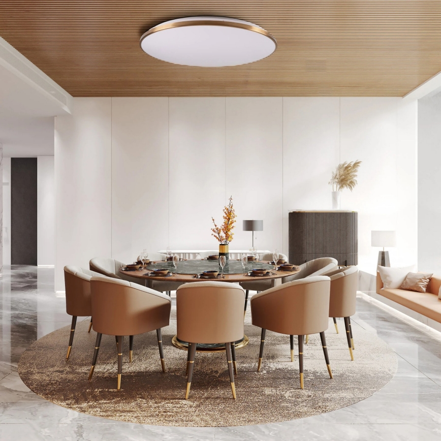 Dimmbare LED-Deckenleuchte KERN LED/100W/230V 3000/4000/6000K Ø 100 cm gold + Fernbedienung